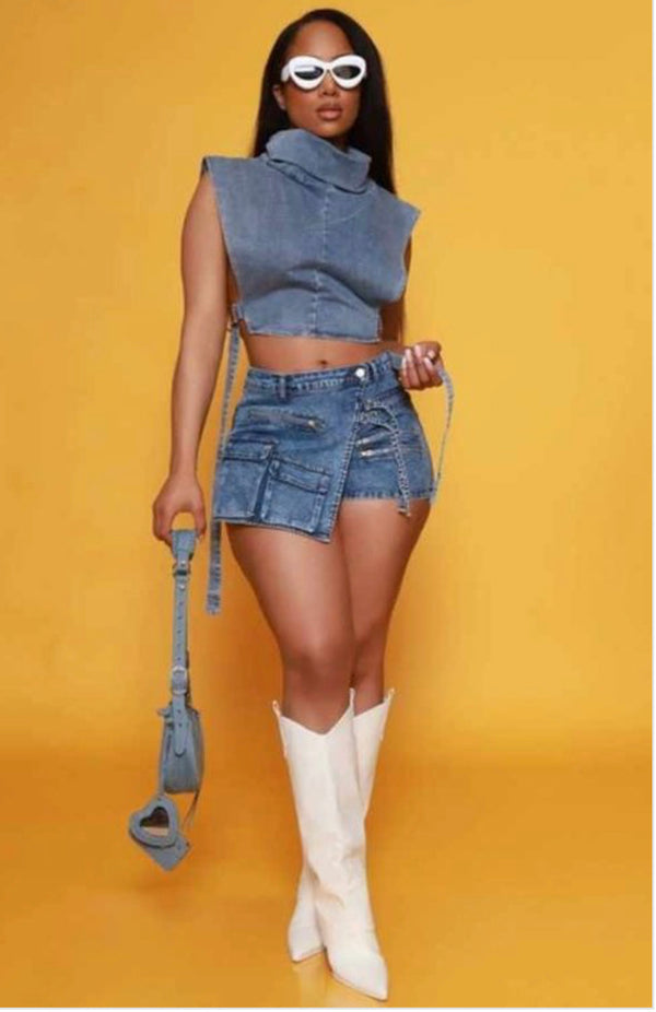 Mini Denim Skort